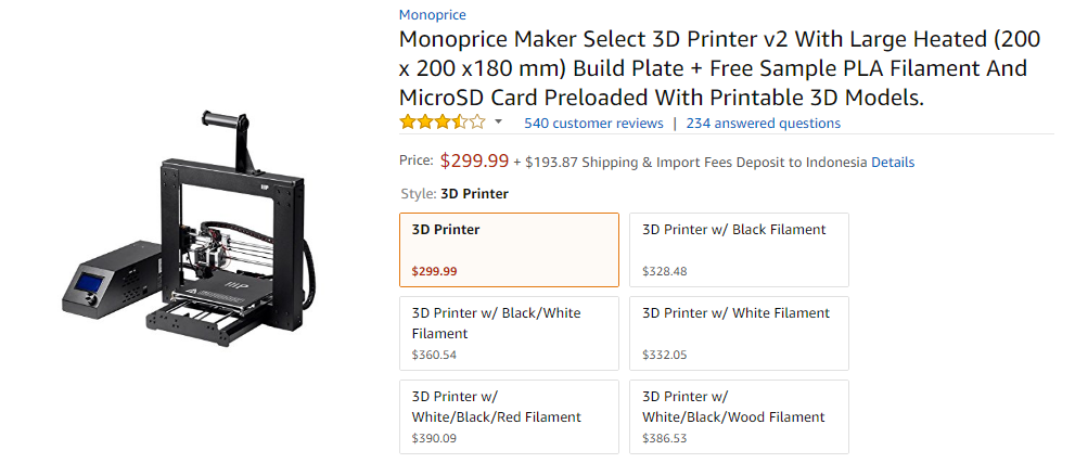 Maker select 3d printer v1