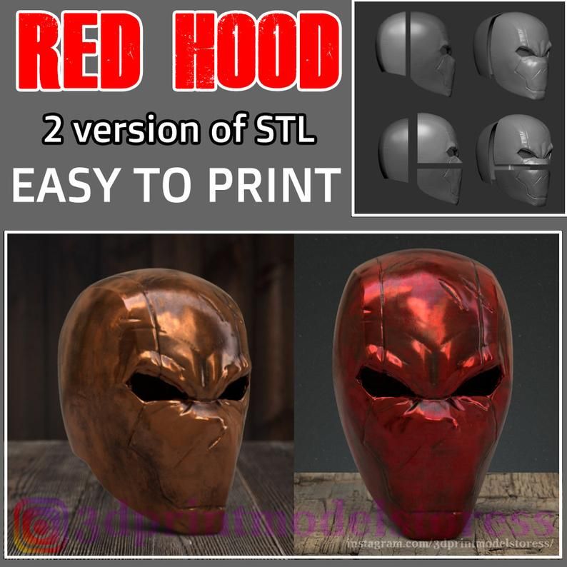 Red hood helmet 3d print