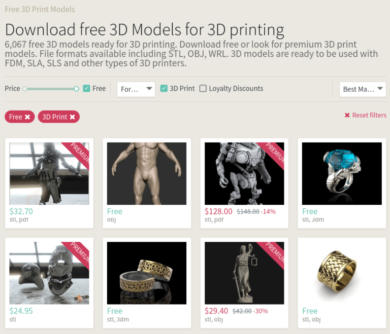 Free stl files for 3d printers