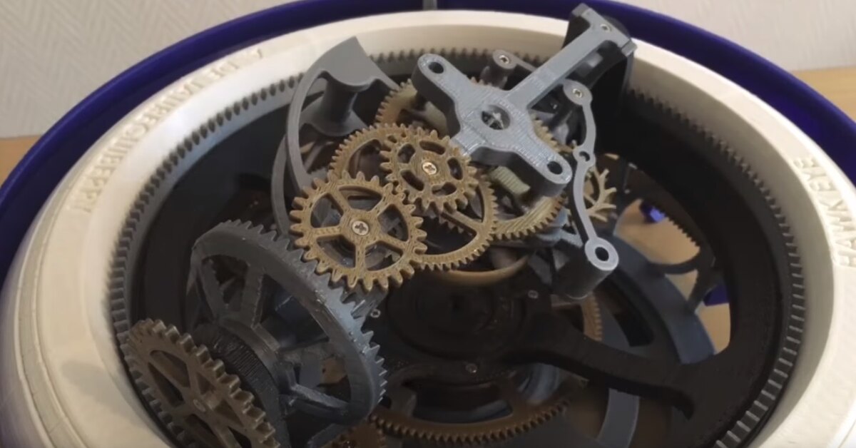 3D printed tourbillon mechanical clock