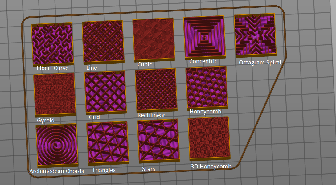 Infill patterns 3d printing