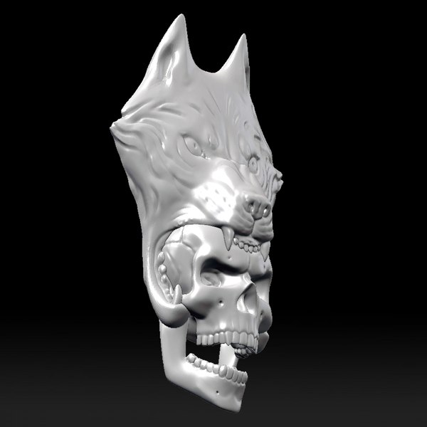 3D printed wolf skull