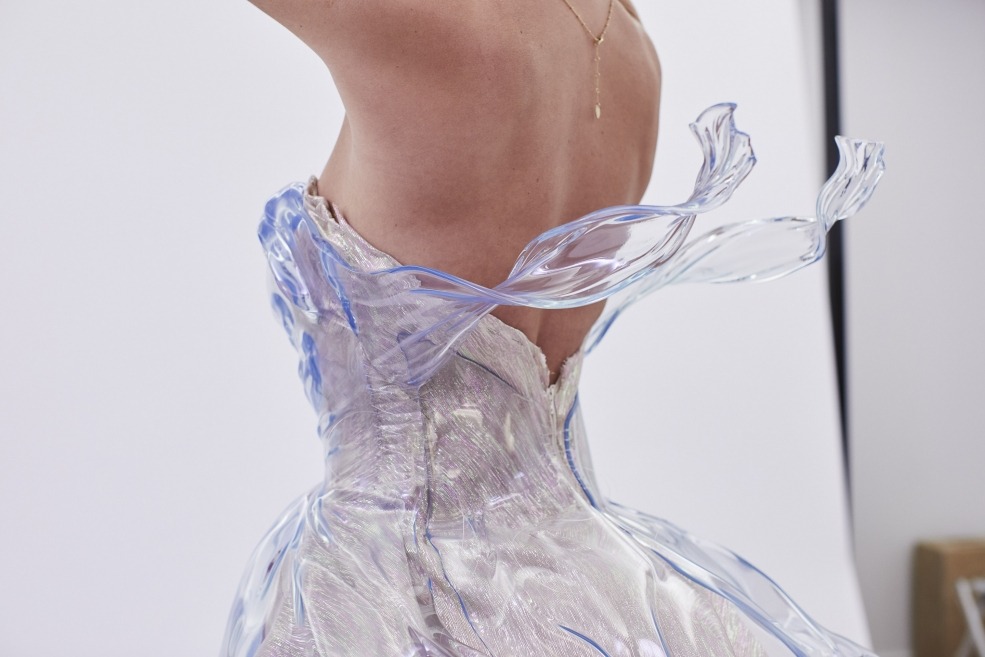 Zac posen 3d printed dress glass