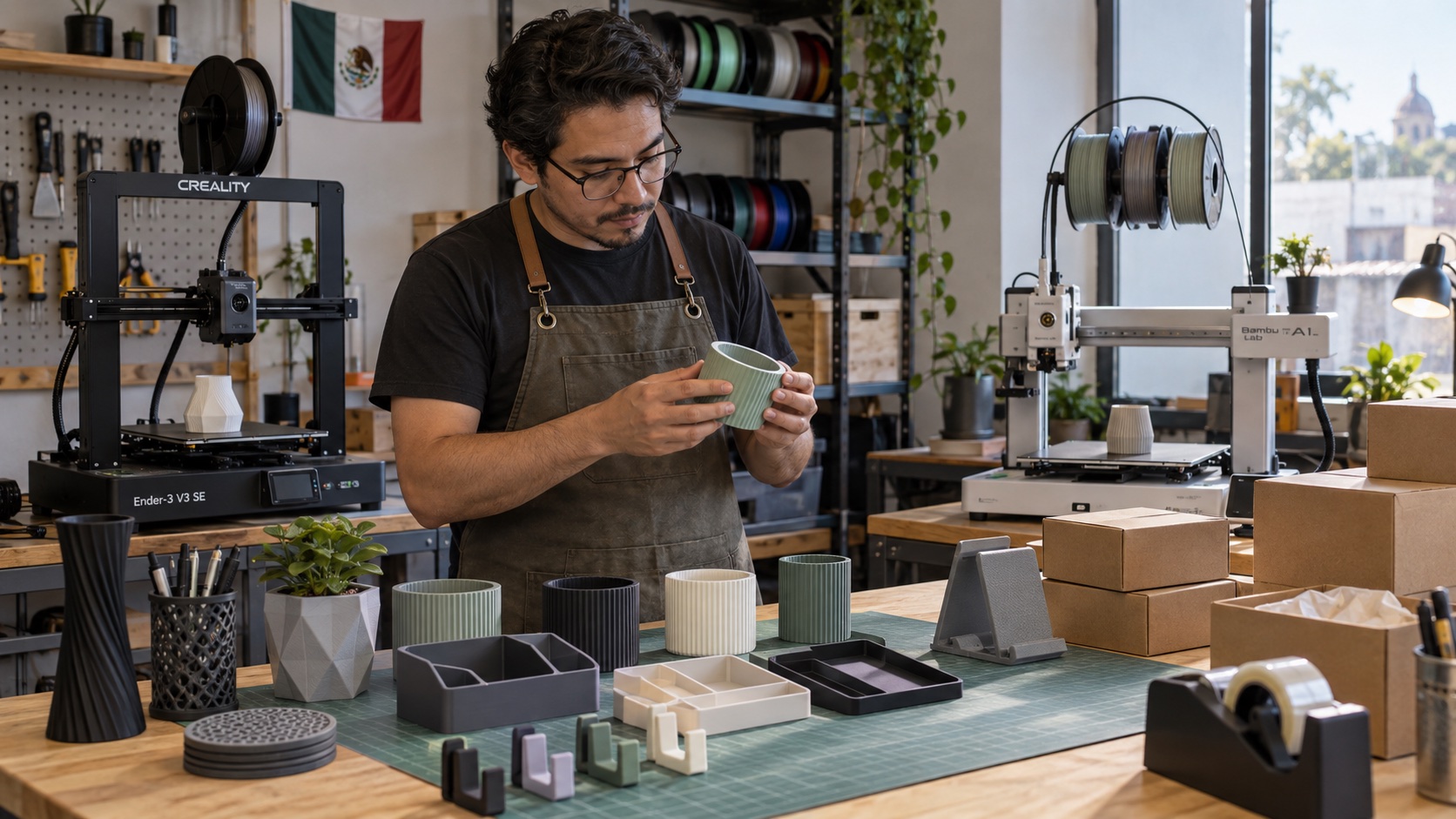 Producción de piezas personalizadas en un taller 3D